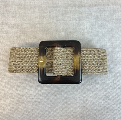 JUTE riem vierkanten gesp - taupe