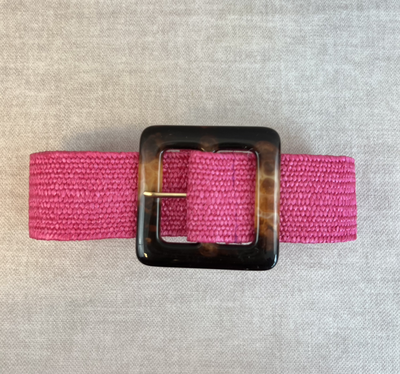 JUTE riem vierkanten gesp - roze