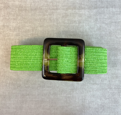 JUTE riem vierkanten gesp - groen