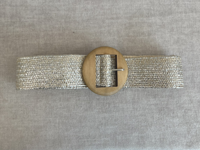 Lemonie JUTE riem ronden gesp - zilver
