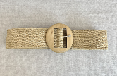 Lemonie JUTE riem ronden gesp - beige