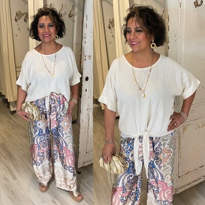 Dafne knoop top - beige