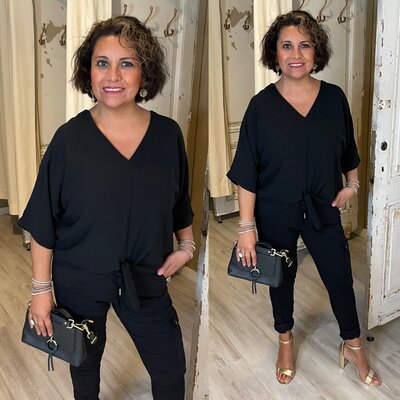 Melody top - zwart inclusief ketting