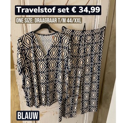 Travelstof SET 0.2 (top + broek) navy blue