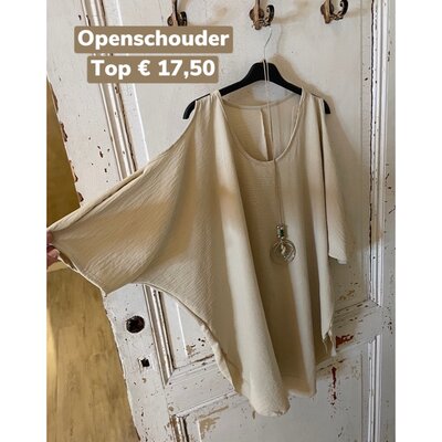 Open Shoulder top - beige