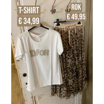 CHIC LEOPARD print rok - beige