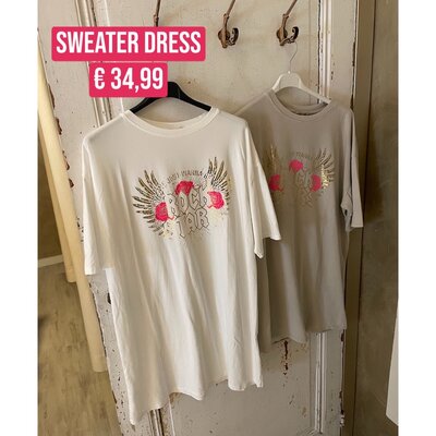 ROSES t-shirt dress - offwhite