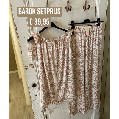 Mara Bella barok SET (top + broek) beige