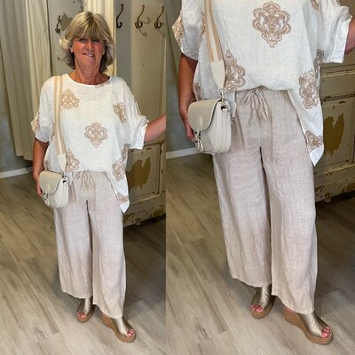 Bea linnen pantalon beige