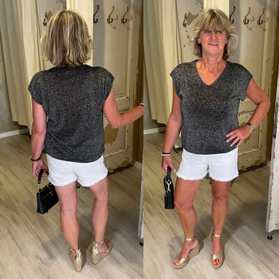 Sparkle top - zwart