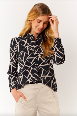 G Maxx – Bibi Blouse Zwart/Roomwit