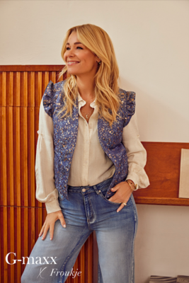 G Maxx - Alette Gilet Denim donkerblauw