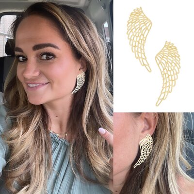 Earrings wings - goud