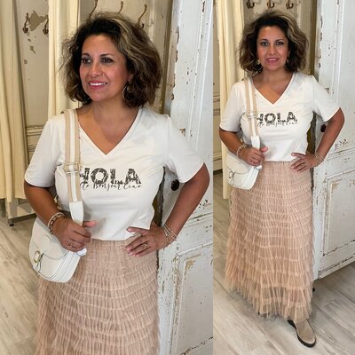 C&S Flora T-shirt Zand