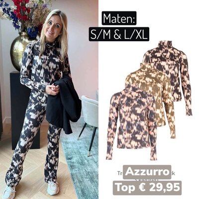 Azzurro turleneck top - zwart