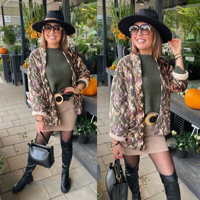 Esmea suede jacket - army