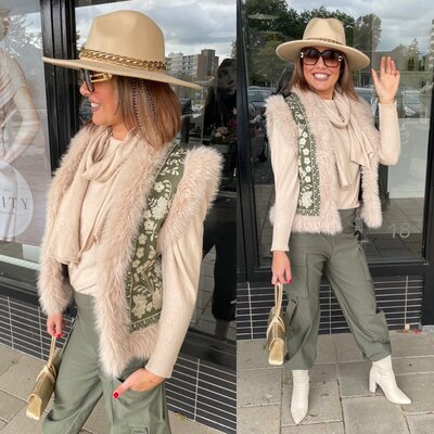 BLARE BOHO gilet - army