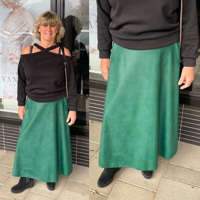Azzurro leather look rok - flessen groen