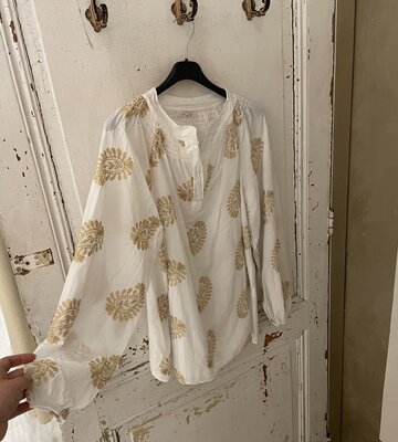 GONNIE GOLD BAROK blouse - wit met gouden borduursels