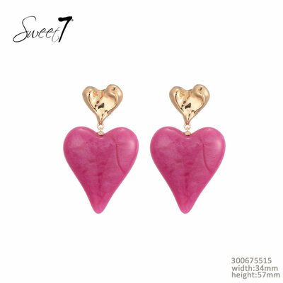 Hart oorbellen roze