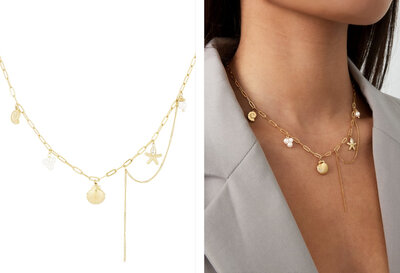 Sea shell ketting - Goud kleur