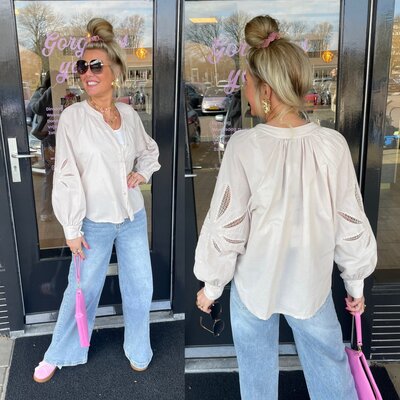 Kitty katoen blouse - beige