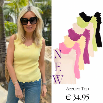 Azzurro schulp rand top beige