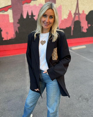 Azzurro Oversized blazer zwart