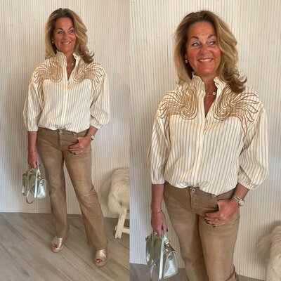 C&S Vannes blouse offwhite/tiger eye