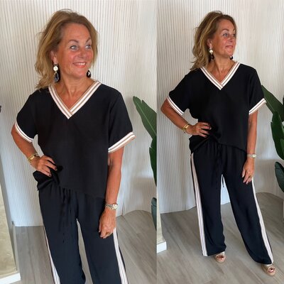 Yasmine tweedelige set zwart