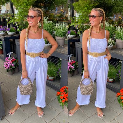 Offshoulder jumpsuit offwhite