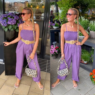 Offshoulder jumpsuit paars