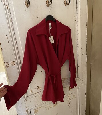 Annelies strik blouse bordeaux
