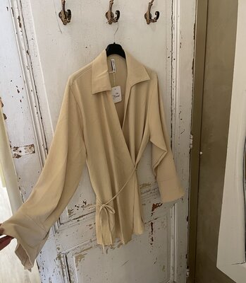 Annelies strik blouse beige