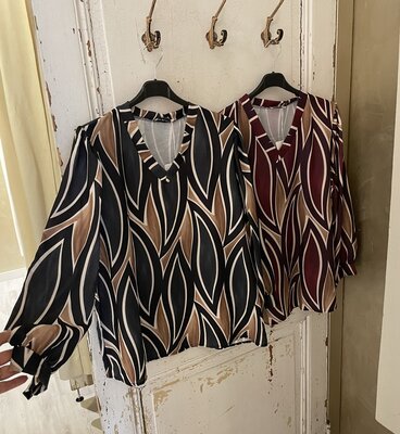 Berna print top zwart