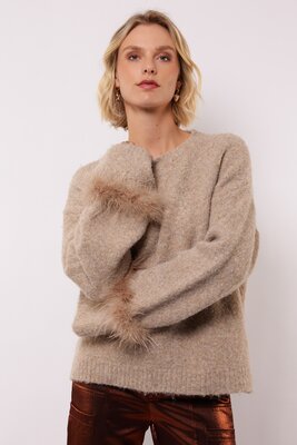 Fluresk Rielle knit sweater warm taupe