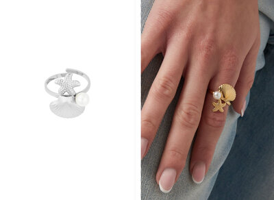 Ring sea side - Zilver kleur